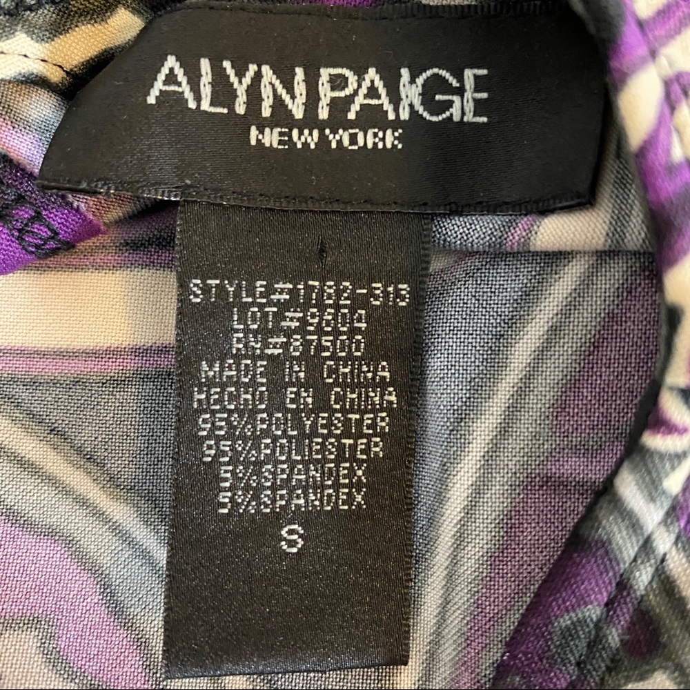 Alyn Paige Purple Modern Print Shift Midi Dress| S - Picture 2 of 6